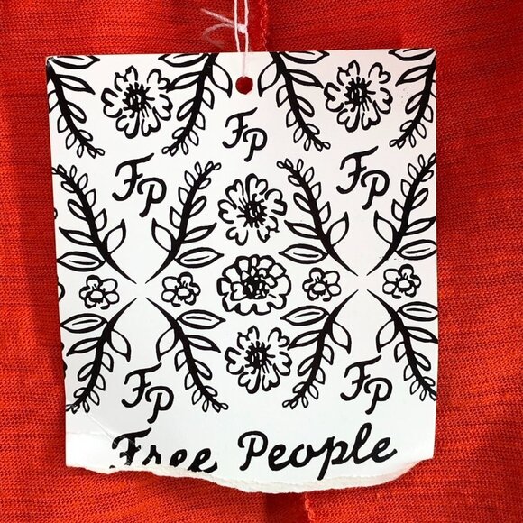 NWT Free People Coral/Orange Turn It Up Striped High-Low Tank Top XS - Picture 12 of 16